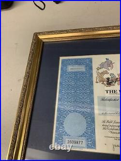 Framed walt disney stock certificate
