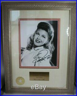 Ginger Rogers Autographed Framed Photo Walt Disney Certified