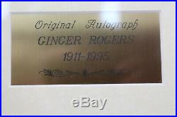 Ginger Rogers Autographed Framed Photo Walt Disney Certified