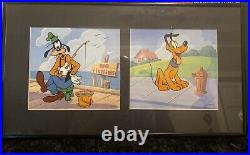 Goofy & Pluto 1990 Disney Sericel Framed