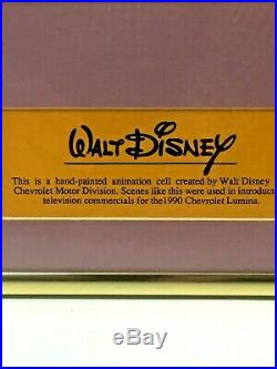HAND PAINTED ANIMATION CELL DAISY DUCK WALT DISNEY for CHEVROLET FRAMED withMat