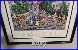 HIRO YAMAGATA VTG 25th Anniversary Walt Disney World Art Poster 1996 Framed HTF