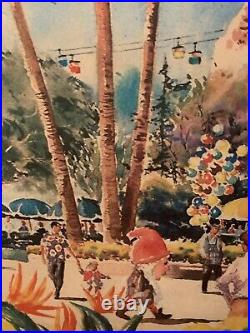 HTF Walt Disney Magic Mountain Dwarfs Monorail Phil Austin Signed Framed Gift NR