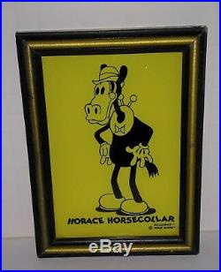 Horace Horsecollar Reliance glass framed minty Walt Disney early pic
