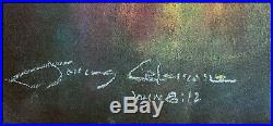 James Coleman Original Pastel Painting Signed Walt Disney Cityscape Framed Art