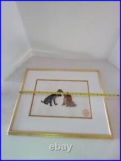LADY AND THE TRAMP Walt Disney Serigraph Cel Framed Limited Edition 9500