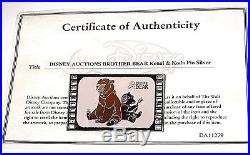 LE 100 SILVER Disney Auction PinBrother Bear Kenai Koda Piece Movie Film Frame