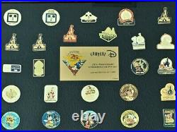 LE Company D Walt Disney World 25th Anniversary Commemorative Pin Set Framed