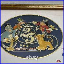 LE OLD Walt Disney World 25th Anniversary Framed Set Mickey Goofy Tinker Simba +