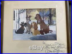 Lady & the Tramp Framed Rare Photo Signed By Walt Disney