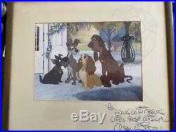 Lady & the Tramp Framed Rare Photo Signed By Walt Disney