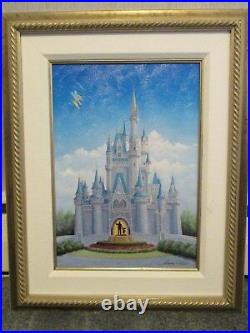 Larry Dotson Walt Disney World Cinderella Castle Giclee Signed Framed Beautiful