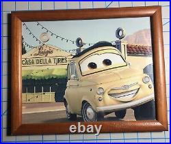 Lot 6x Walt Disney Cars Movie Pictures with Quality Wooden Frames Pixar Framed