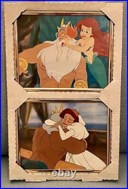 Lot of 2 Vintage Little Mermaid Disney Movie Picture Photos Framed New Old Stock
