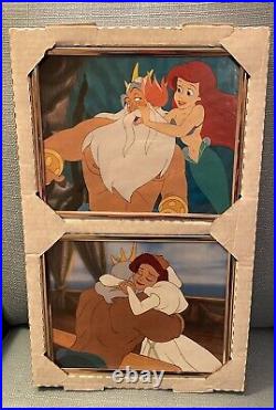 Lot of 2 Vintage Little Mermaid Disney Movie Picture Photos Framed New Old Stock