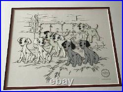 Ltd Edition Framed Walt Disney Sericel 101 Dalmatians Hopeful Pups (1996)