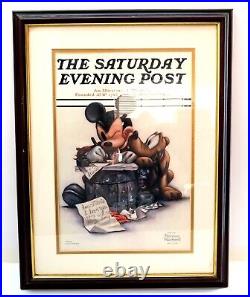 MICKEY MOUSE The Saturday Evening Post Norman Rockwell print Framed & Matted