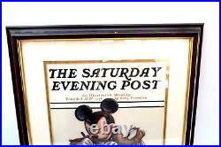 MICKEY MOUSE The Saturday Evening Post Norman Rockwell print Framed & Matted