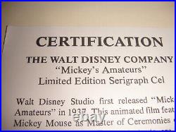 MICKEY'S AMATEURS Walt Disney Serigraph Cel Framed Limited Edition 9500