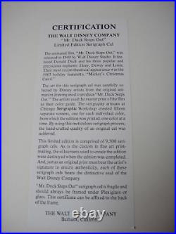 MR. DUCK STEPS OUT Walt Disney Serigraph Cel Framed Limited Edition 9500