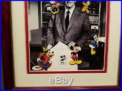 Mahogany Framed 5 Character Pin Set On A Walt Disney Photo Limited Edition