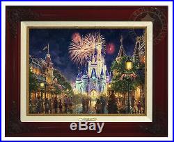 Main Street USA Walt Disney World Thomas Kinkade 12x16 Canvas Framed Brandy