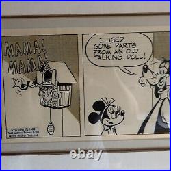 Mickey Mouse Blue-line Art Cartoon Framed Paste-up Production Storyboard Coa