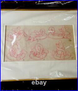 Mickey Mouse Story Board Production Drawing c. 1935 Walt Disney Mat & Framed