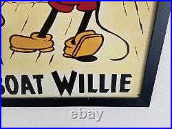 Mickey Mouse in Steamboat Willie Framed Oil Painting Walt Disney