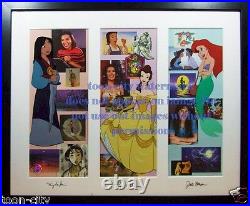 NEW FRAME Disney Leading Ladies Sericel Cel Mulan Belle Beast Little Mermaid