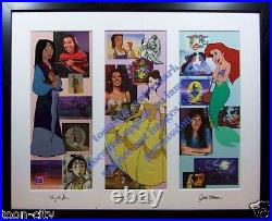 NEW FRAME Disney Leading Ladies Sericel Cel Mulan Belle Beast Little Mermaid