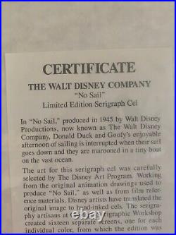 NEW! NO SAIL Walt Disney Serigraph Cel Framed Limited Edition