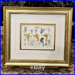 NEW Walt Disney Galley Tinkerbell Sketches Limited Edition Framed Pin Set COA