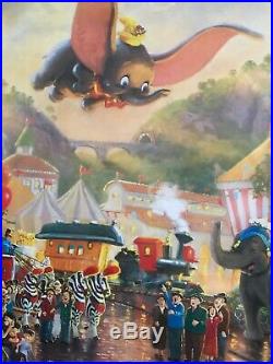 New Thomas Kinkade Walt Disneys Dumbo Deluxe Framed