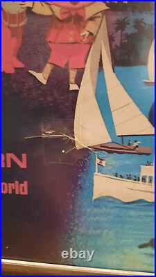 Orig Eastern Airlines LOGO Travel Agent Frame w 1979-80 Walt disney poster