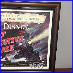Original 1956 Walt Disney The Great Locomotive Chase Framed Poster 56-211 Litho