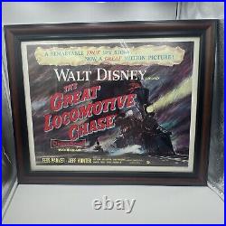 Original 1956 Walt Disney The Great Locomotive Chase Framed Poster 56-211 Litho