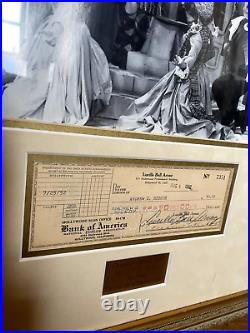 Original Signed Check Lucille Ball Framed Signature Walt Disney Co