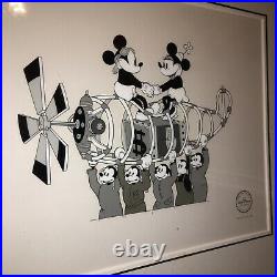 Original WALT DISNEY Mickey Minnie Mouse Serigraph SeriCel Cel COA Mail Pilot