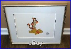 Original WALT DISNEY Winnie the Pooh Tigger Serigraph SeriCel Cel Cell Framed