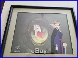 Original Walt Disney Sericel Reflection of Evil Framed Art Pin & Signature Card