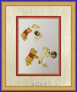 Original Winnie The Pooh Hand Painted Illustration Walt Disney CUSTOM FRAMED