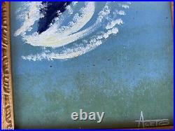 Original oil painting By Don Aceto Artist Signed Marlin, framed Walt Disney