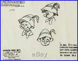 PINOCCHIO Original Animation Cel Model Sheet 1940 Walt Disney Framed