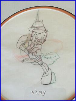 PINOCCHIO Original Drawing Walt Disney Co. 1940 Framed withCOA