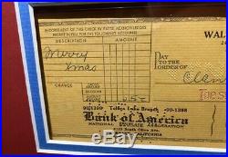 PSA/DNA Authentic Walt Disney Autographed Check Signed And Framed