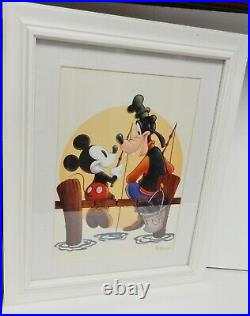 Peter Emmerich Walt Disney Art Mickey Mouse & Goofy Matted Framed