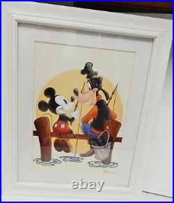 Peter Emmerich Walt Disney Art Mickey Mouse & Goofy Matted Framed