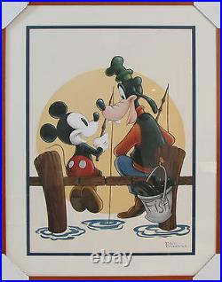 Peter Emmerich Walt Disney Art Mickey Mouse & Goofy Professionally Framed