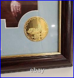 RARE 2011 Walt Disney World 40th Anniversary 24kt gold plate Coin set Framed LE